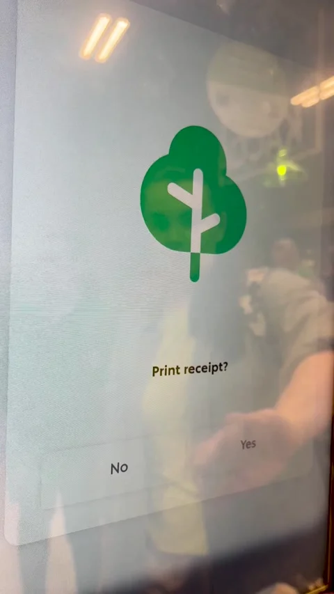 Woman presses the yes button to request for printed receipt Video stock 201972654