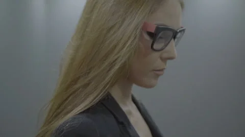  Woman pressing the button of the elevator Stock Footage 62472582