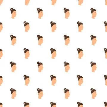 Woman profile with double chin problem pattern Stock Illustration