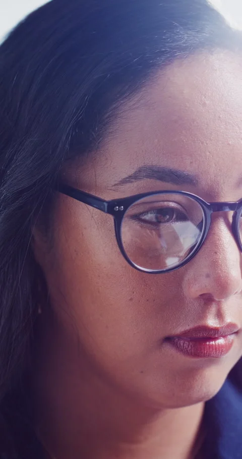 Woman, programmer and coding with glasses in office for software development or Video stock 333606856