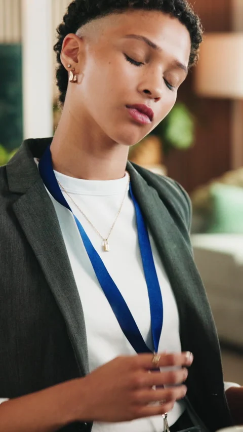Woman, programmer and stress with neck pain in office for muscle tension Stock-Footage 342254853