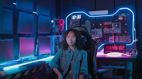 Woman programmer show skill in coding and interacting with technology Stock Footage 228939204