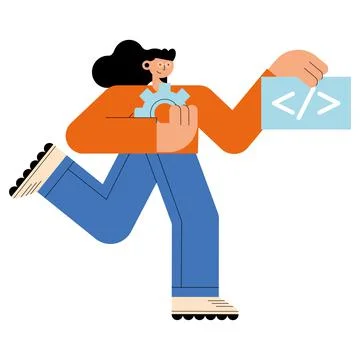 Woman with programming code Illustrazione stock