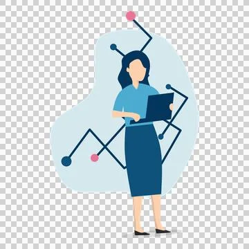 Woman in Programming Role Elegant Stockillustratie