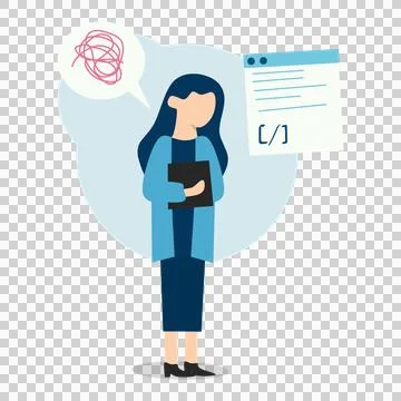 Woman in Programming Role Elegant Stock Illustration