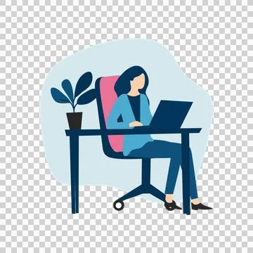 Woman in Programming Role Elegant Stock Illustration