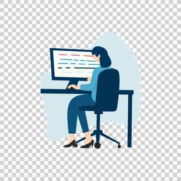 Woman in Programming Role Elegant 库存插图