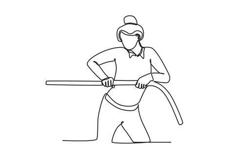 A woman pulls a rope Stock Illustration
