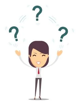 Woman with question Illustrazione stock