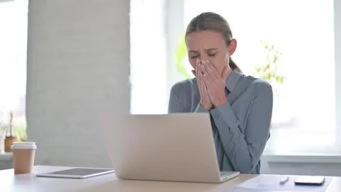 Woman Reacting to Loss While using Laptop Stock Photos