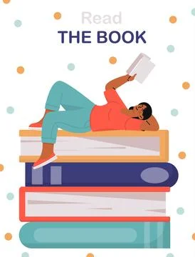 Woman read books vector concept Stock Illustration