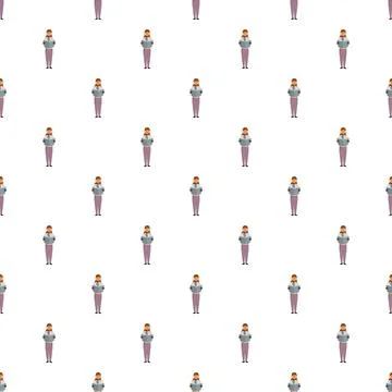 Woman reading book seamless pattern for education background Stock Illustration