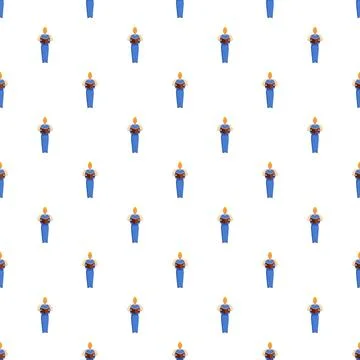 Woman reading seamless pattern on white background 스톡 일러스트