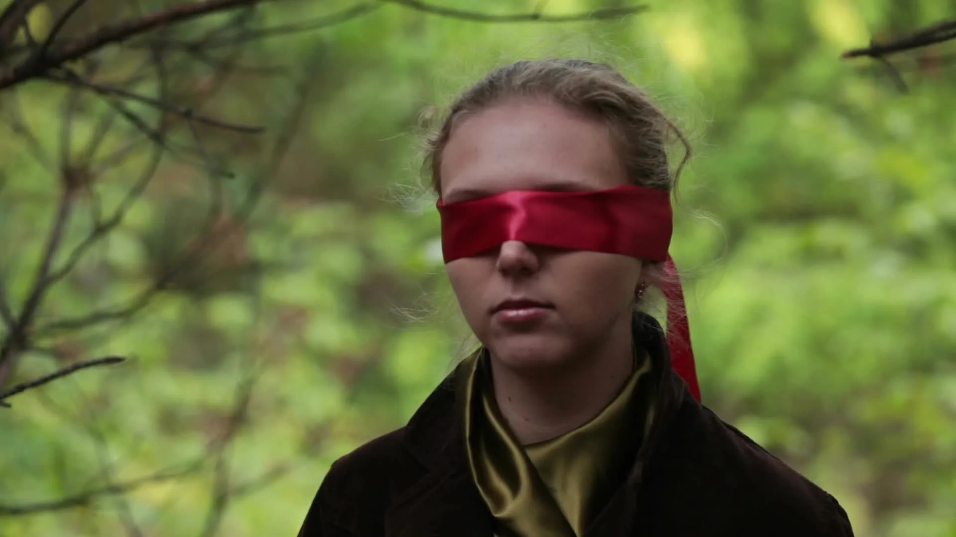 Blindfolded girl