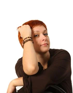 Woman with red hair Stock Photos