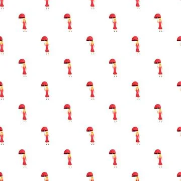 Woman with red umbrella repeating pattern background Stock Illustration