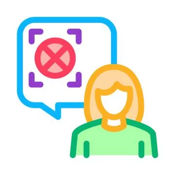 Woman refusal mark icon vector outline illustration Stock Illustration