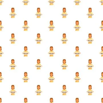 Woman refusing seamless pattern concept イラスト素材