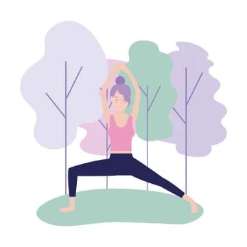 Woman relax doing exercise posture Stock Illustration