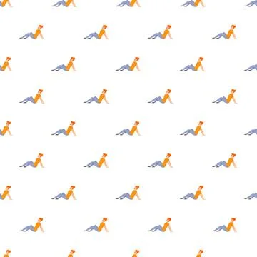 Woman relaxing seamless pattern with flat design style Illustrazione stock