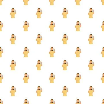 Woman repeating gesture pattern background creating wallpaper Stock Illustration