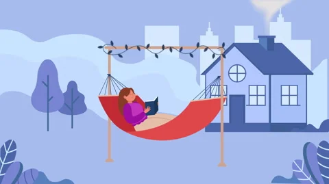 Woman resting animation Stock After Effects