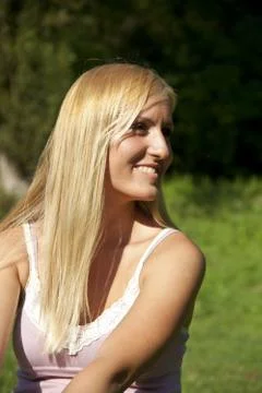 Woman resting in nature Stock Photos