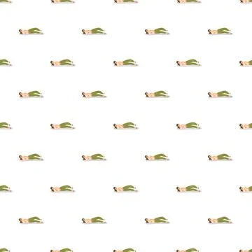 Woman resting on side seamless pattern Stock Illustration