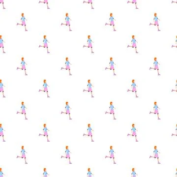 Woman roller skating seamless pattern vector Stockillustratie