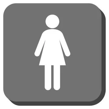 Woman Rounded Square Vector Icon Stock Illustration