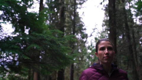 Woman runner jogging on forest path. Stock Footage 95643536