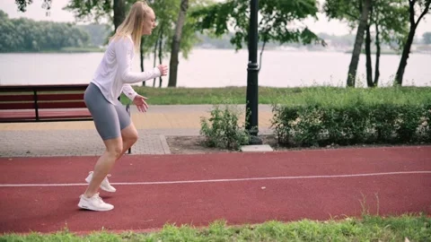 Woman runner training. Video stock 159549933