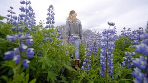 Woman running arms wide open in nature  Stock Footage