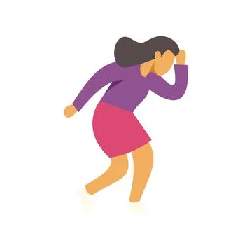 Woman running in flat design vector illustration style Stock Illustration
