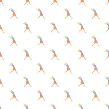 Woman running forward seamless pattern background design Stock Illustration