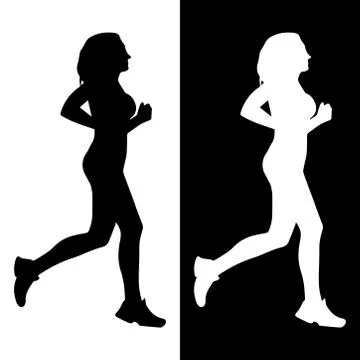 Woman running Stock Illustration