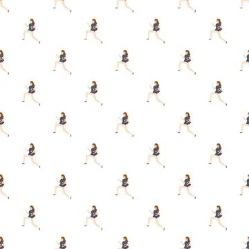Woman running pattern background for education and business Stock Illustration