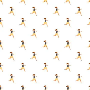 Woman running pattern seamless background 스톡 일러스트