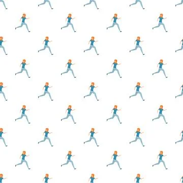 Woman running pattern showing active lifestyle and fitness Stock Illustration