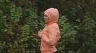 Woman Running Through The Rain Stock Footage