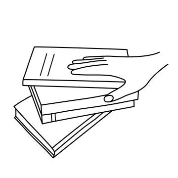 Woman s hand resting on stack of books イラスト素材