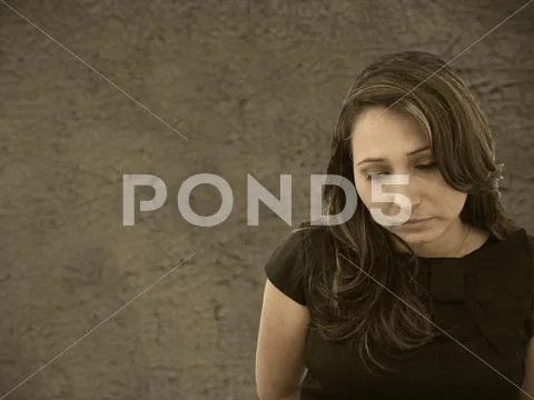 Woman with sad expression Stock Photos
