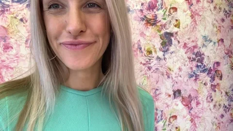 Woman with sapphire braces Stock Footage 166319900