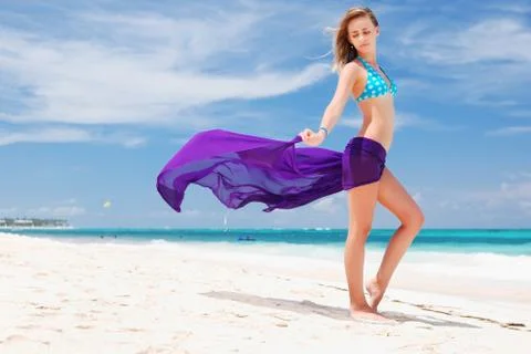 Woman with sarong Stock Photos