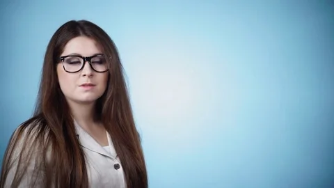 Woman say no, disagree sign 4K Stock Footage