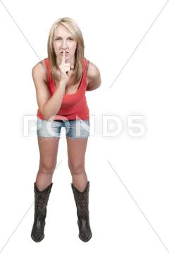 Woman Saying Be Quiet Stock Photos