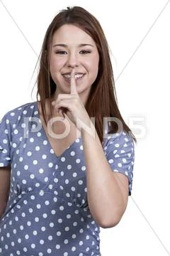Woman Saying Be Quiet Stock Photos