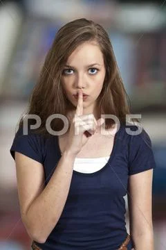 Woman Saying Be Quiet Stock Photos