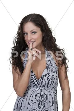 Woman Saying Be Quiet Stock Photos