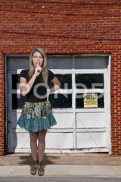 Woman Saying Be Quiet Stock Photos